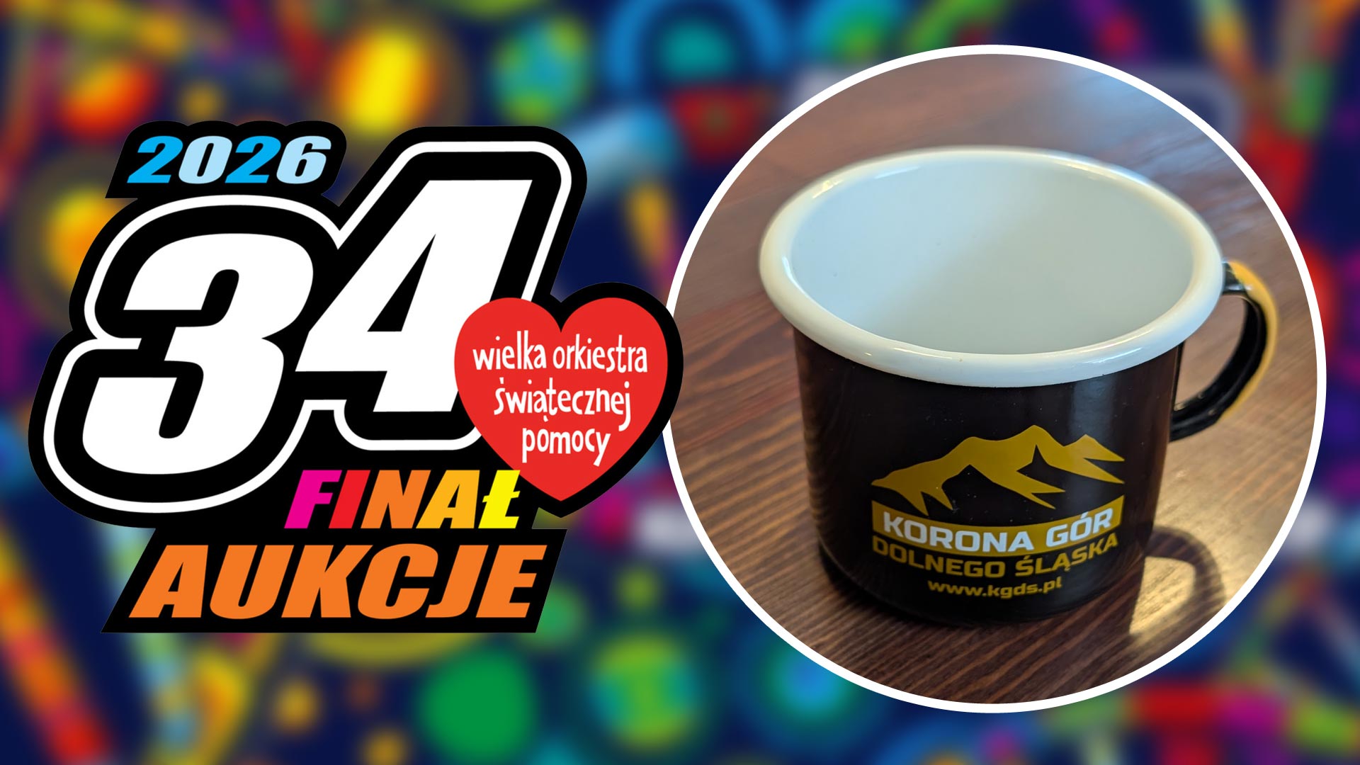 Kubek Korony Gór Dolnego Śląska na licytacji WOŚP